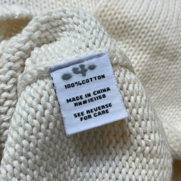 525 AMERICA Love Pullover Sweater in White and Pink Cotton Knit - Size Small - Picture 7 of 8